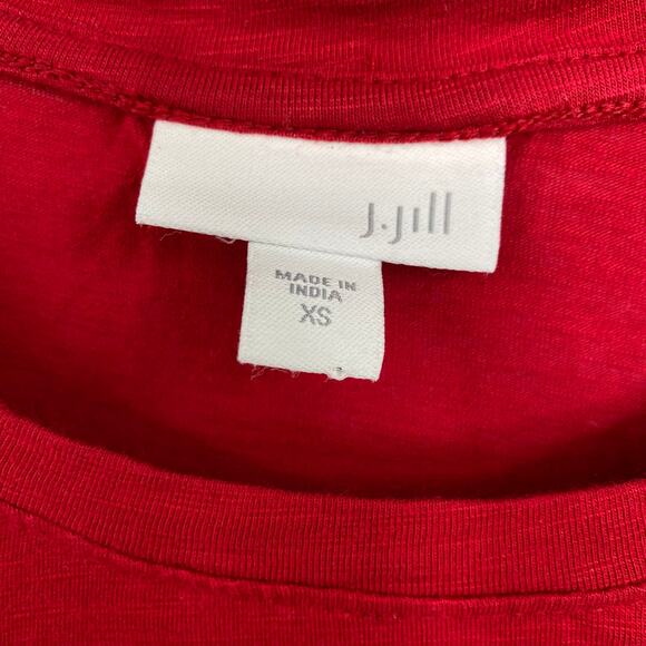 J. Jill Top Pullover Long Sleeve Beaded Embroidered Red Womens Size XS - Picture 4 of 6